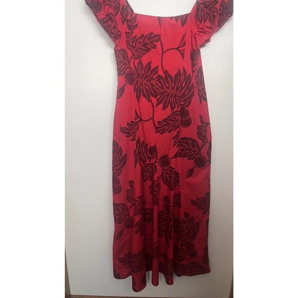 Vintage Good Times Size XS Red Floral Print Aloha Hawaiian Muumuu Long Dress - Picture 6 of 8